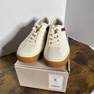 Rothy's Women's The Lace Up Sneaker Size 6.5 NEW Plum Berry Bone White